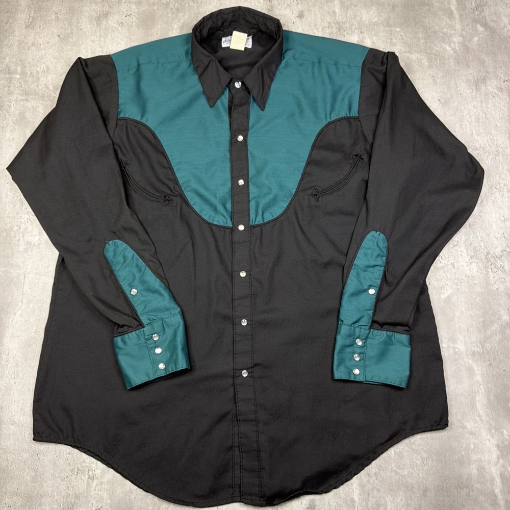 Vintage Rockmount Ranchwear Pearlsnap Western Shirt Mens XL 17-35 Rodeo USA MADE
